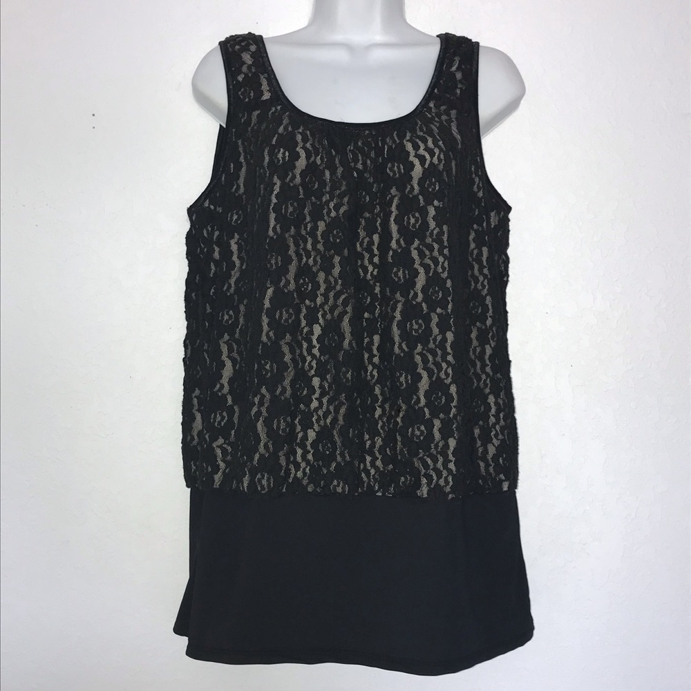 Under Cover Agent Tan Lined Stretch Lace Top 1X